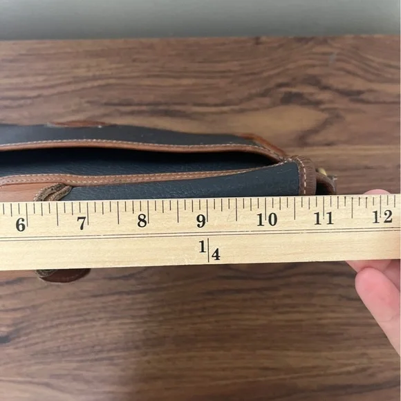 Vintage DOONEY & BOURKE Black All Weather Leather Purse Bag Equestrian NO STRAP - Picture 9 of 10